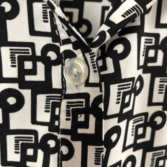 Patterned Silky Button up Top - Picture 3 of 6